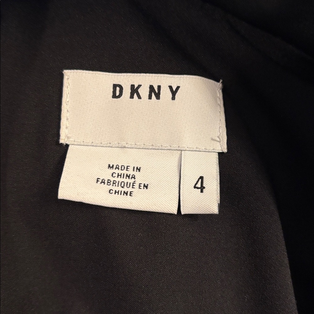 DKNY Black Leather Trench Coat - Picture 6 of 8